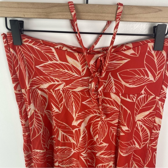 Casual Corner Y2K Tropical Coral Strapless Jersey Dress Small INV268 - Picture 2 of 7